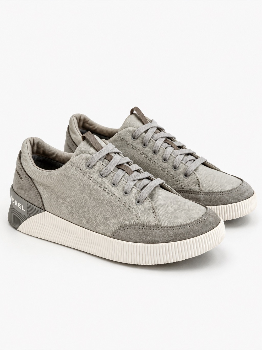 Sorel Out N About III Low Waterproof Sneakers Gray Canvas Suede W Size 9
